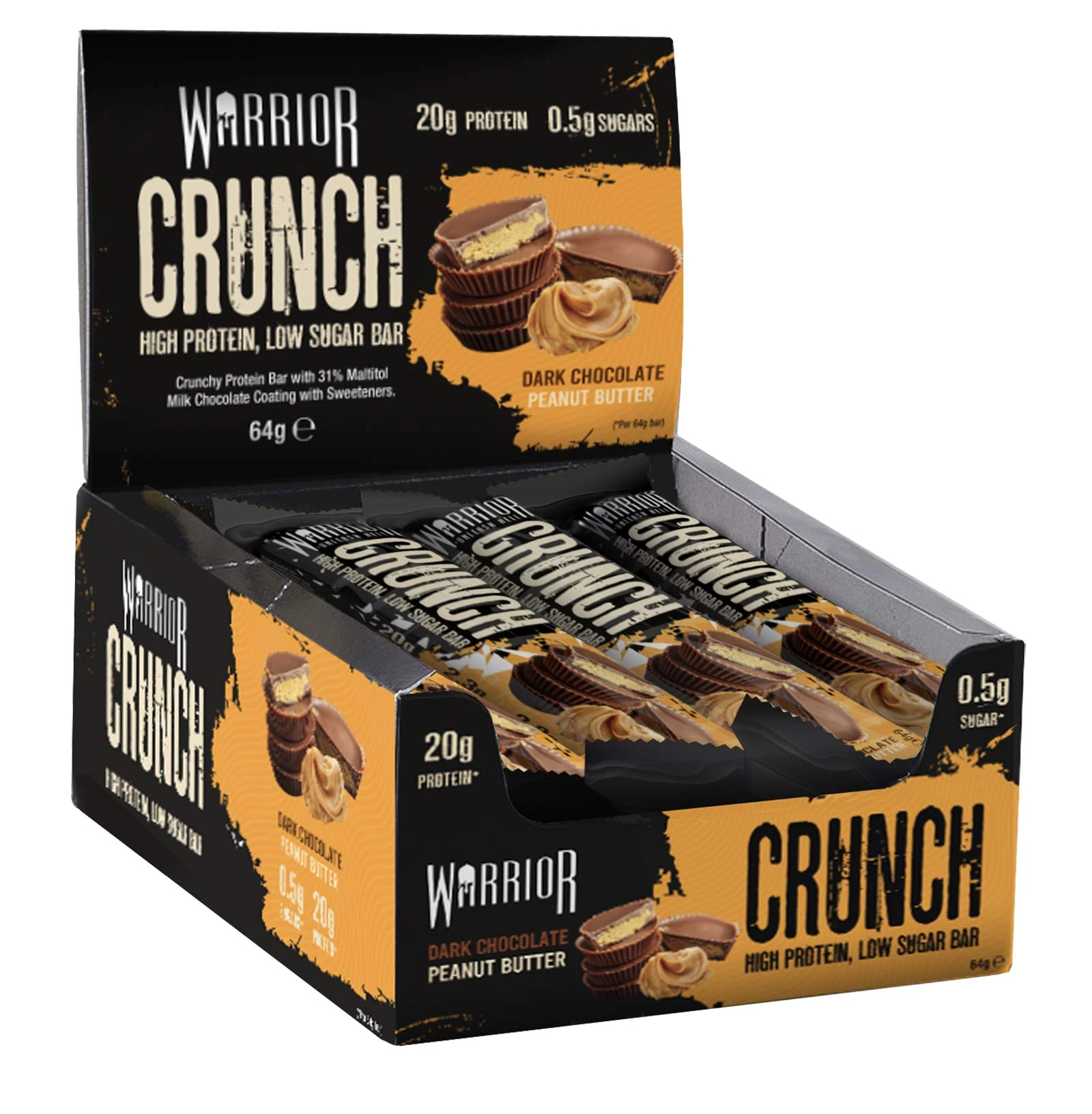 Warrior Crunch Bar 12 X 64G Dark Chocolate Peanut Butter