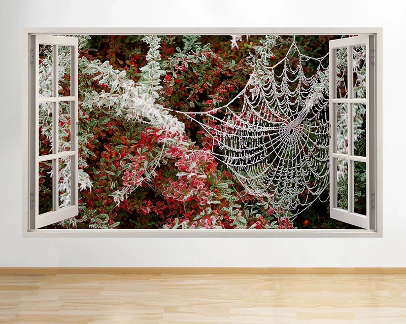 G230 Spider Web Dew Nature Plant Window Wall Decal 3D Art Stickers Vinyl RoomKids Bedroom Baby Nursery Cool Livingroom Hall Boys Girls