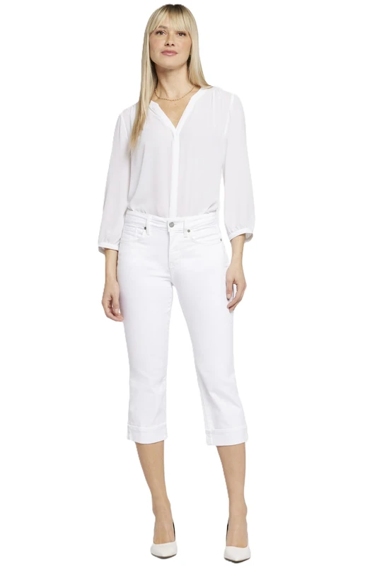NYDJ Women's Marilyn Crop Cuff Jean, Optic White, 16 21