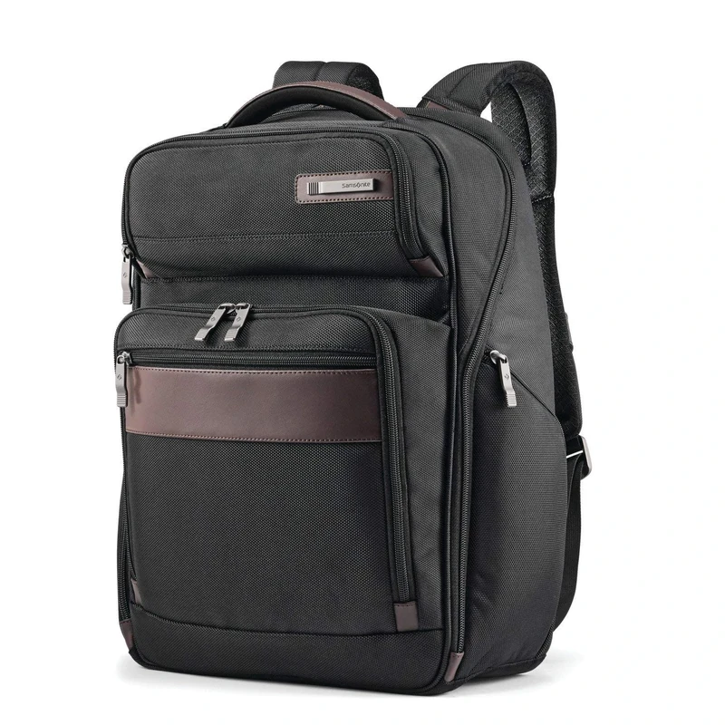 Samsonite Kombi Business Backpack, Black/Brown, 17.5 x 12 x 7-Inch, Kombi Business Backpack