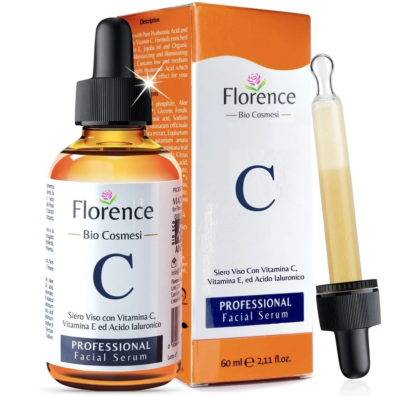 Big 2.11oz. Organic Vitamin C Serum for Face. Anti-Dark Spots, Wrinkles Skin Repair Serum with Hyaluronic Acid, Vitamin C & Niacinamide. All-in-One Brightening, Anti Aging Facial & Eye Area Skincare