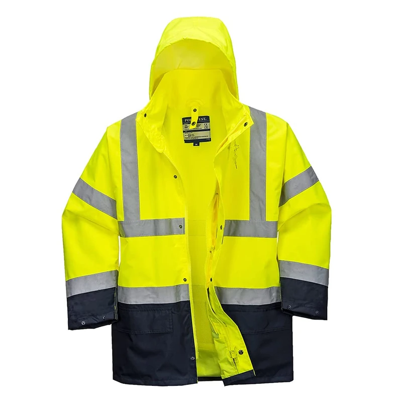 Portwest Essential 5-in-1 Two-Tone Jacket, Size: L, Colour: Yellow/Navy, S766YNRL
