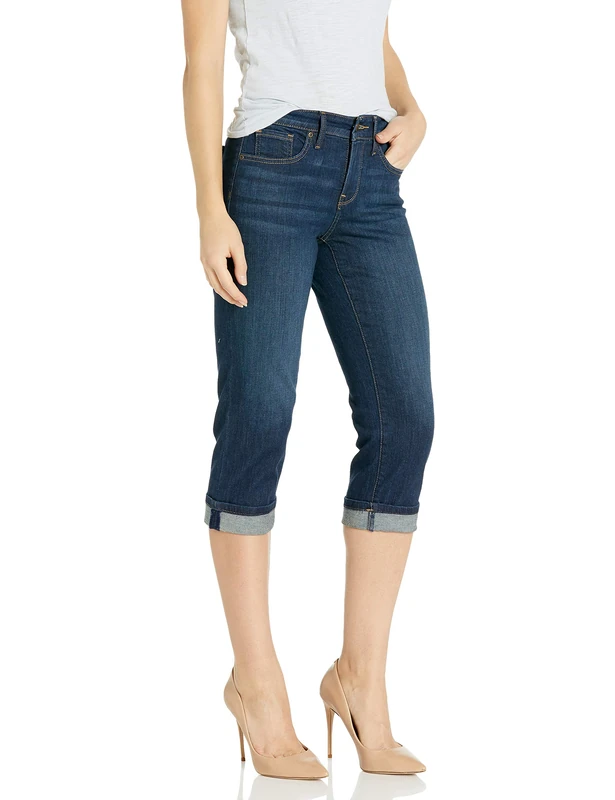 NYDJ Women's Marilyn Crop with Cuff Jeans, Bezel, 2