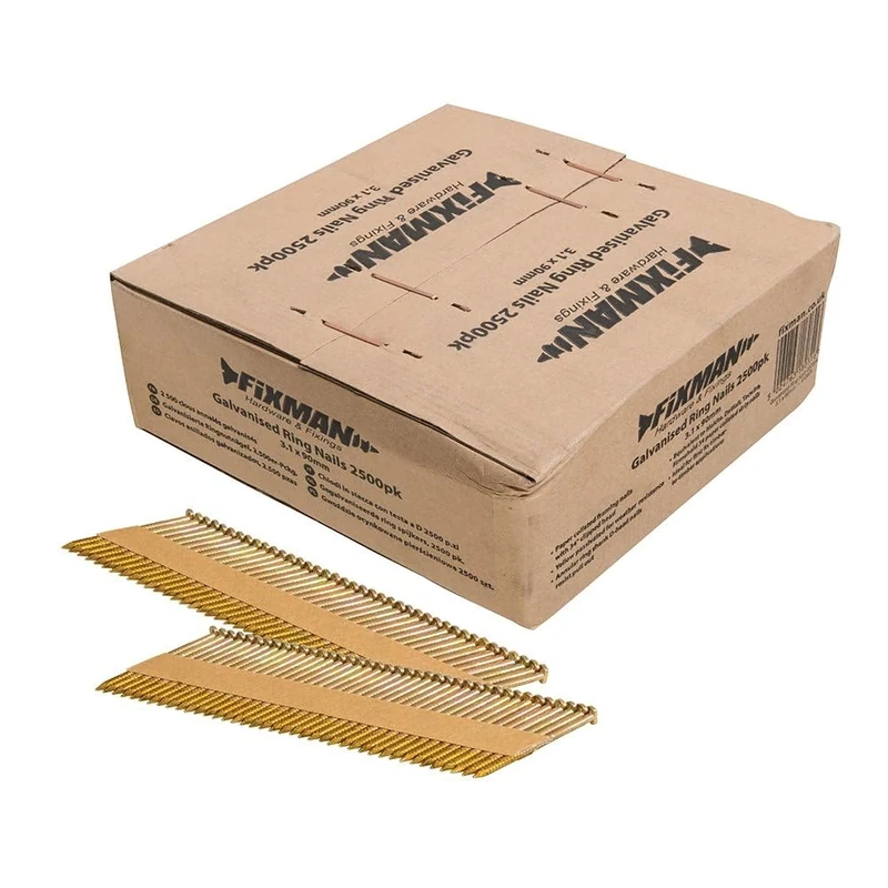 Fixman 413678 Galvanised Ring Nails 2500pk 3.1 x 90 mm