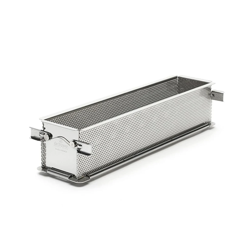 De Buyer Perforated Geoform Folding Loaf Pan - 350x70x75mm - Image 1