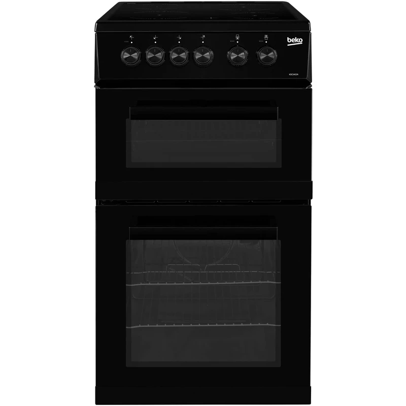 Beko KDC5422AK A Rated 50cm Twin Cavity Electric Ceramic Cooker Black 4 Burners