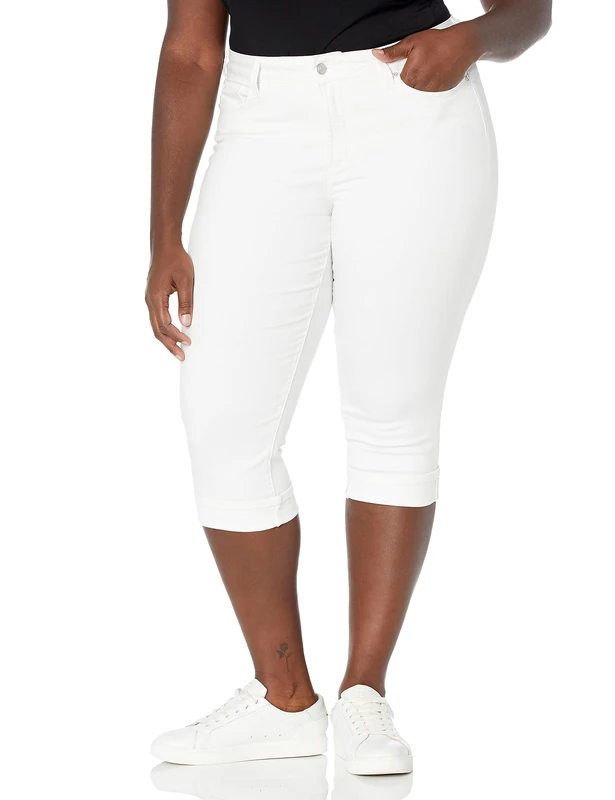 NYDJ Women's Petite Size Marilyn Crop Cuff Jean, Optic White, 14