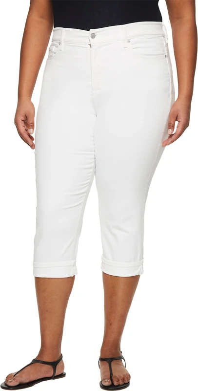 NYDJ Women's Plus Size Marilyn Crop Cuff Jean, Optic White, 20W