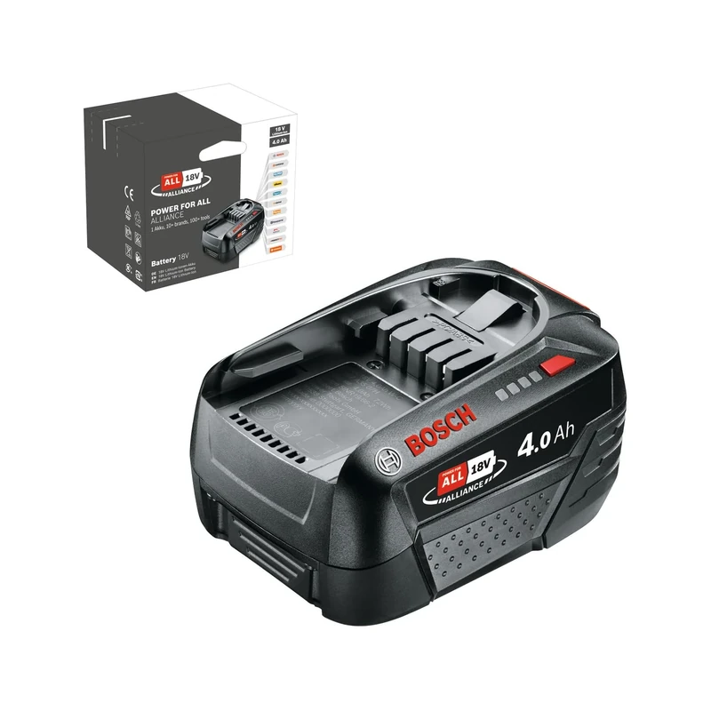 Bosch Battery pack PBA 18V 4.0Ah W-C (18 volt System, 4.0Ah, in Carton Packaging)