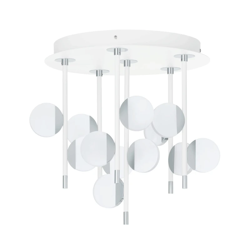 Eglo Olindra Ceiling Light, Steel, 26.4 W, White, Chrome