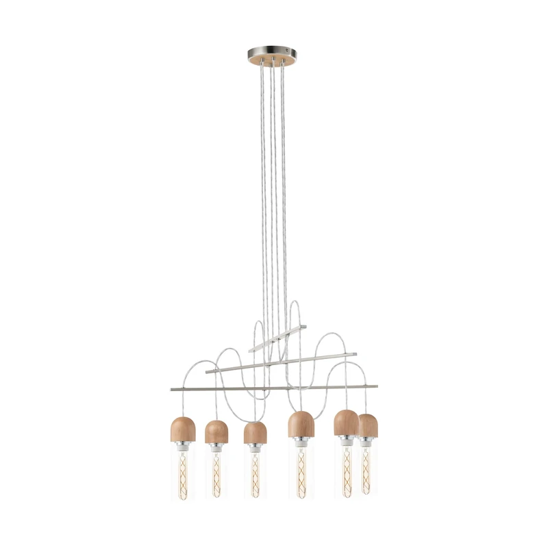 EGLO ZACHARO 1 Pendant Light 6-Bulb Steel 24 W Matte Nickel