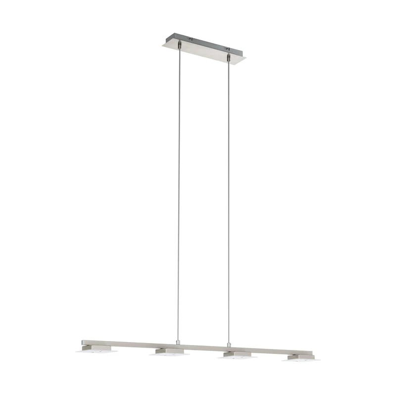 Eglo LED Pendant Lamp Laniena, Dining Table Pendant Light, Steel in Matt Nickel, Satin Frosted Plastic Warm White - Image 1