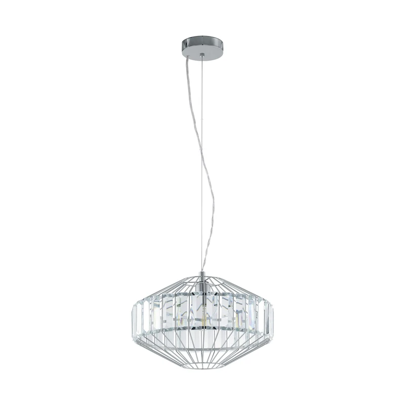 EGLO Pedrola Pendant Light, Steel, 60 W, Chrome
