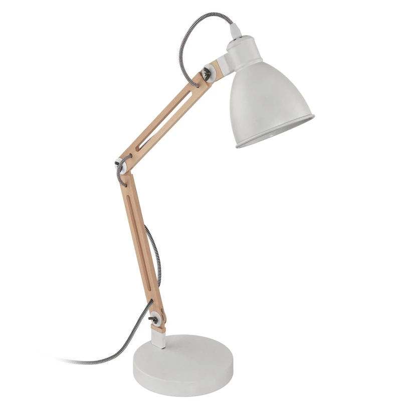 Eglo 96957 LED Modern White/Natural Wood Desk Lamp 'TORONA 1'