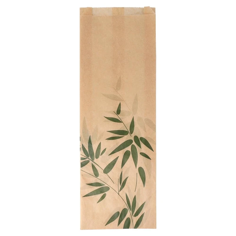 Baguette Bags Garni "Feel Green" 34 Gsm 12+4X35 Cm Natural Greaseproof Parch. - 500 Units