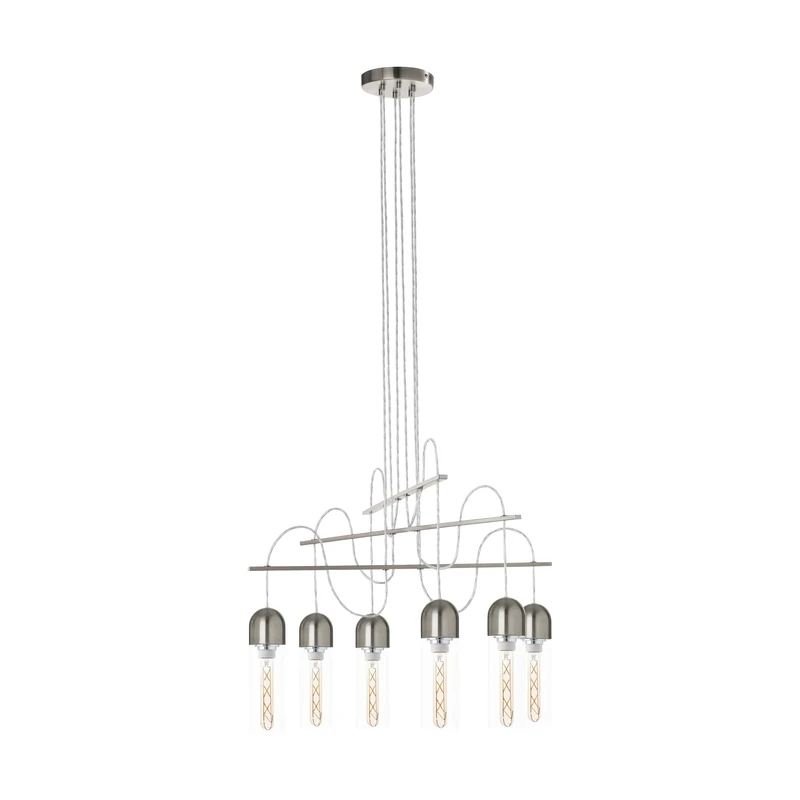 Eglo Zacharo Pendant Light, Steel, 24 W, Matte Nickel