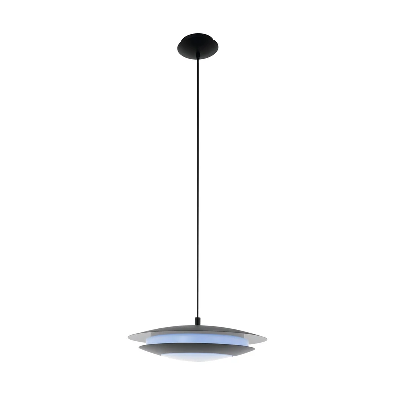 Eglo LED Pendant lamp Moneva-C, dimmable Dining Table Light, Black Steel, White Plastic RGB, Warm White-Cool White