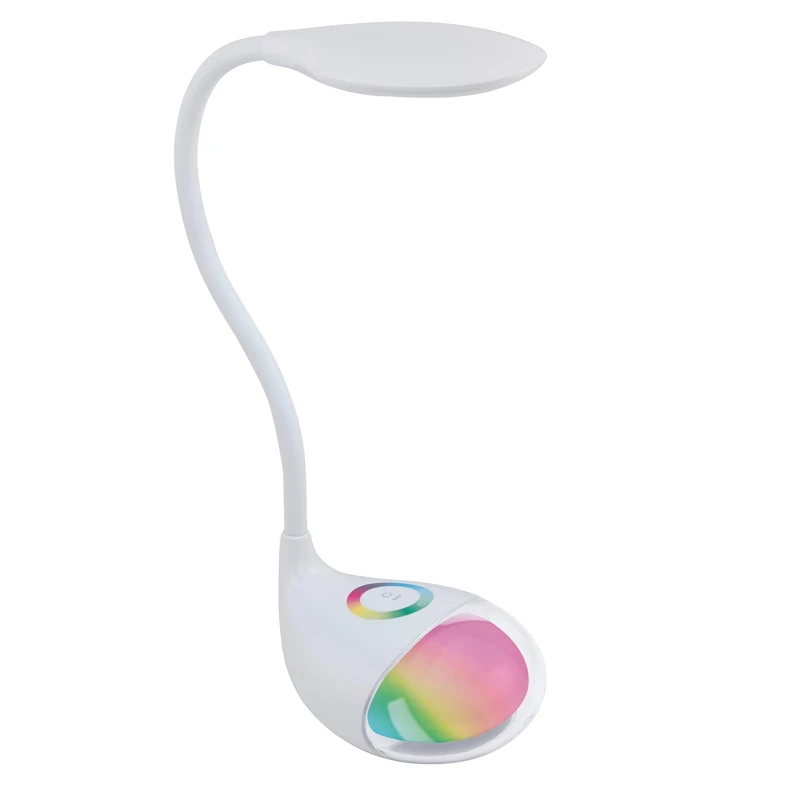 Eglo LED White Adjustable Desk Lamp with RGB Colour Changing/Touch Dimmer 'CABADO 1'