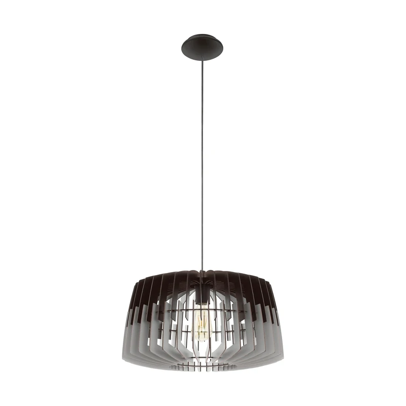 EGLO ARTANA Pendant Light Steel 60 W Matt Nickel, Steel Wood, Matte Nickel, Hängeleuchte Ø 48 cm