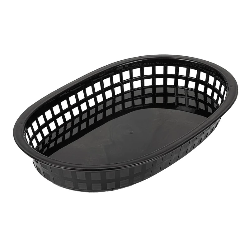 Garcia de Pou Elongated Baskets in Box, Polypropylene, Black, 28 x 17.5 x 4 cm