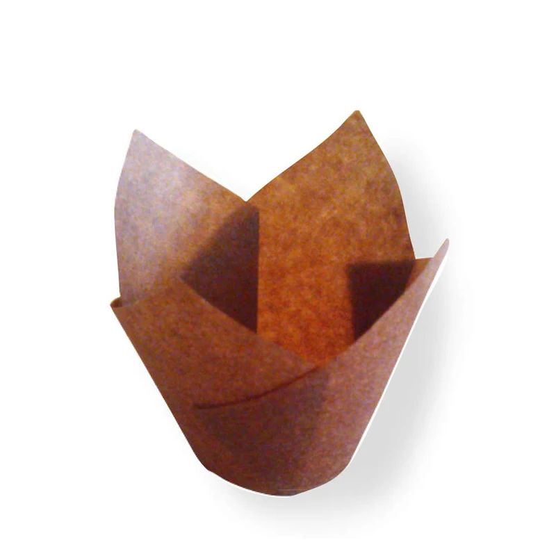 Garcia de Pou Tulip Muffin Cups, 15 x 15 x 4.5 cm, Paper, Brown, 15 x 30 x 15 cm