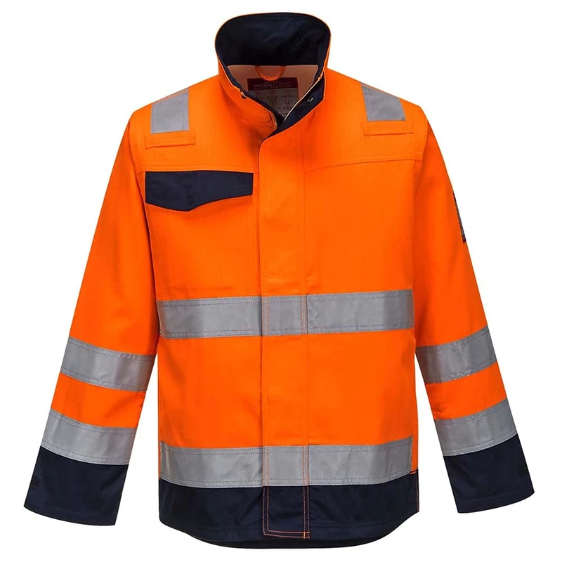 Portwest MV35ONRXL Modaflame RIS Jacket, X-Large, Orange/Navy