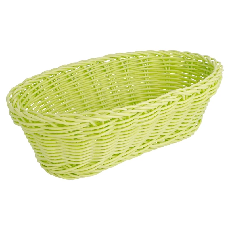Elongated Baskets Imitation Wicker 23X9X8 Cm Aniseed Green Pp - 12 Units
