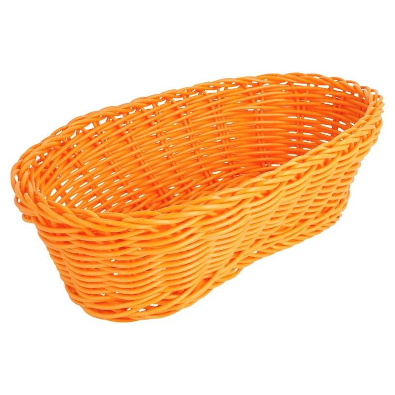 Elongated Baskets Imitation Wicker 23X9X8 Cm Orange Pp - 12 Units