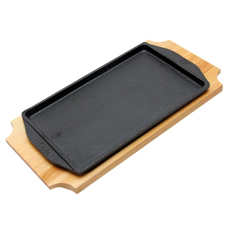 Country-Style Platter + Wooden Base 31X18 Cm Black Iron - 1 Units - Image 1