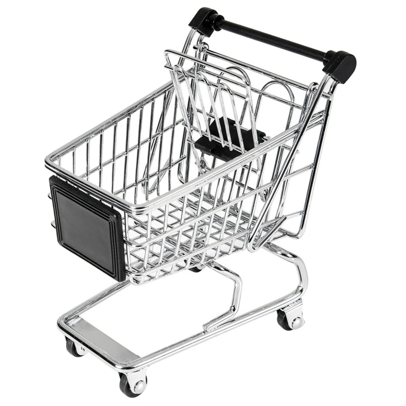 Garcia de Pou Mini Shopping Trolley in Box, Steel, Chroming, 13 x 13.5 x 9.5 cm - Image 1
