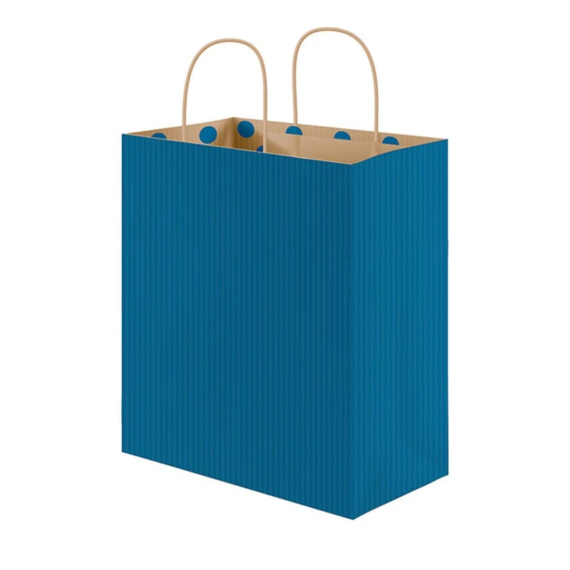 Garcia de Pou Polka Dot Interior Sos Bags with Handles 80 Gsm in Box, 26+14 x 32 cm, Paper, Blue, 26 x 14 x 32 cm