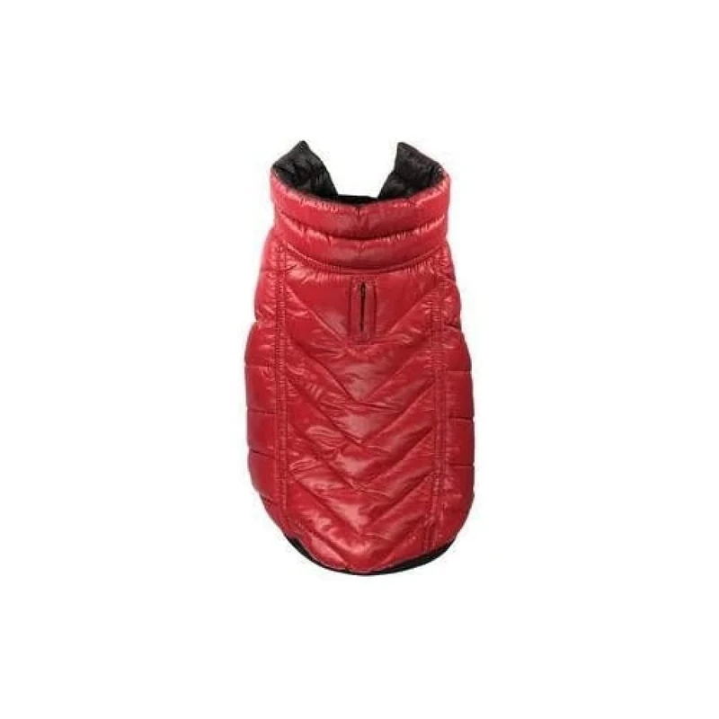 Hip Doggie HD-5FRBK Featherlite Reversible Reflective Puffer Vest Dog Coat BDXS Black/Red