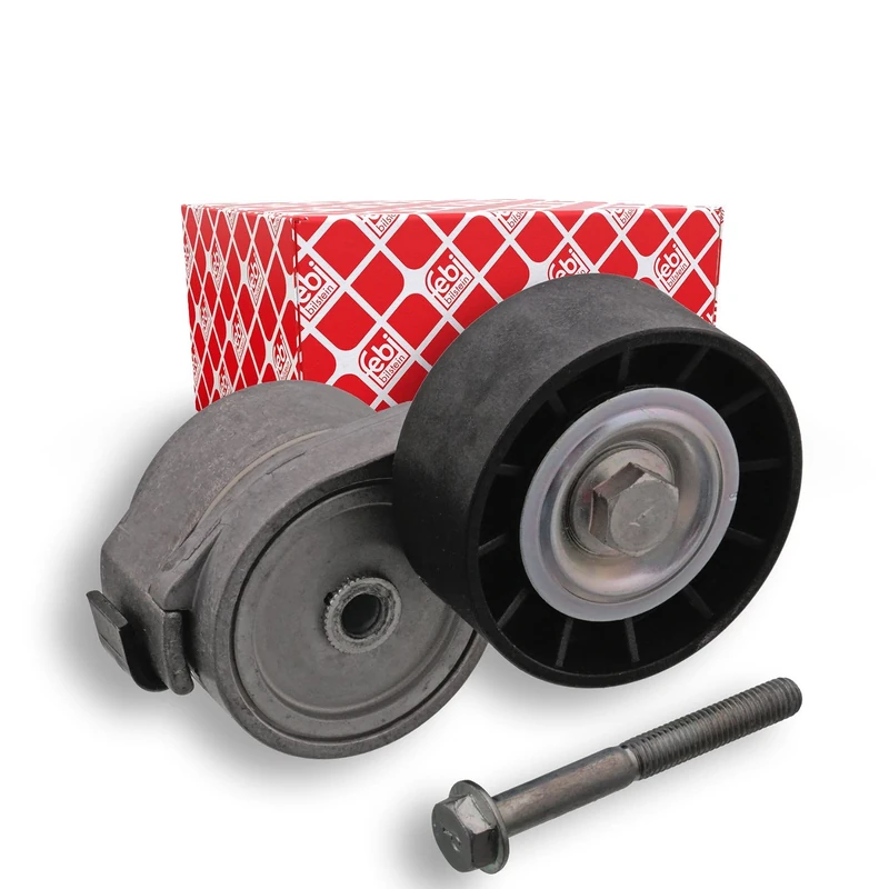 febi bilstein 100095 Tensioner Assembly for auxiliary belt, with screw, pack of one