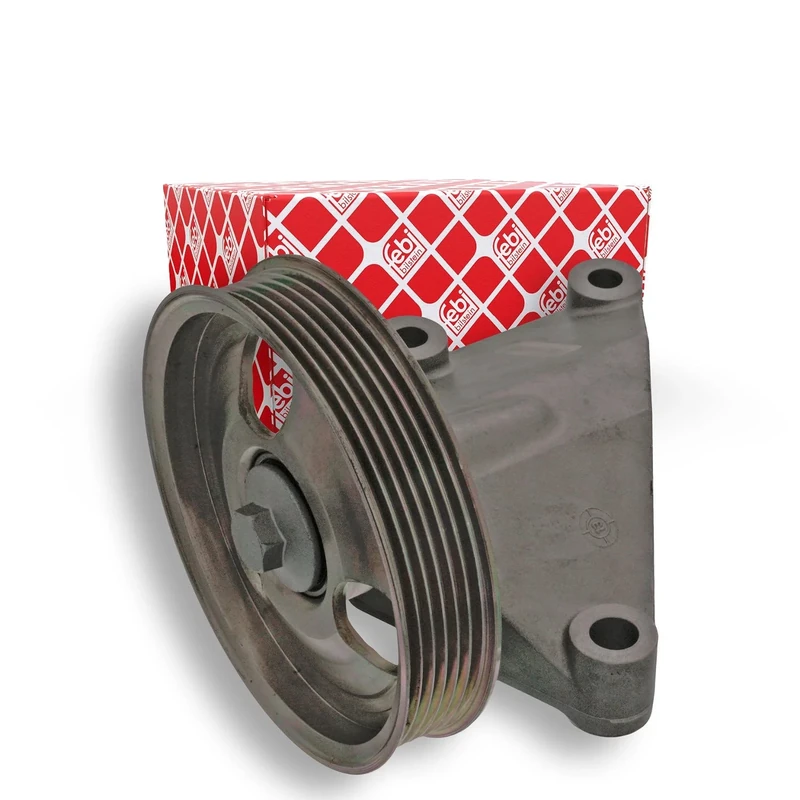 febi bilstein 100173 Idler Pulley with bracket, for auxiliary belt, pack of one