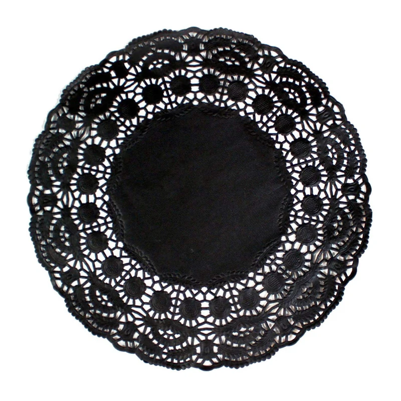Garcia de Pou Round Doilies, 19 cm, Paper, Black, 19 x 30 x 30 cm