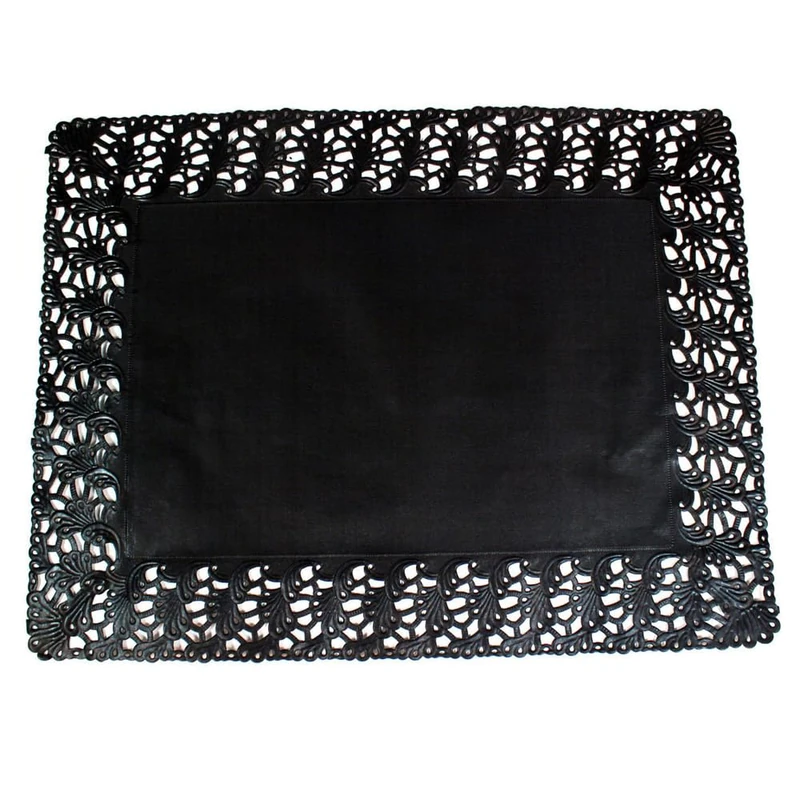 Garcia de Pou Rectangular Doilies, 40 x 30 cm, Paper, Black, 40 x 30 x 30 cm