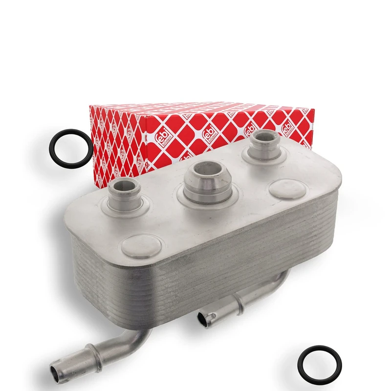febi bilstein 100128 Oil Cooler for automatic transmission, with seal rings, pack of one