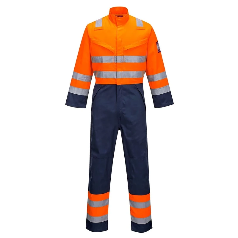 Portwest Modaflame RIS Navy/Orange Coverall, Color: Orange/Navy, Size: S, MV29ONRS