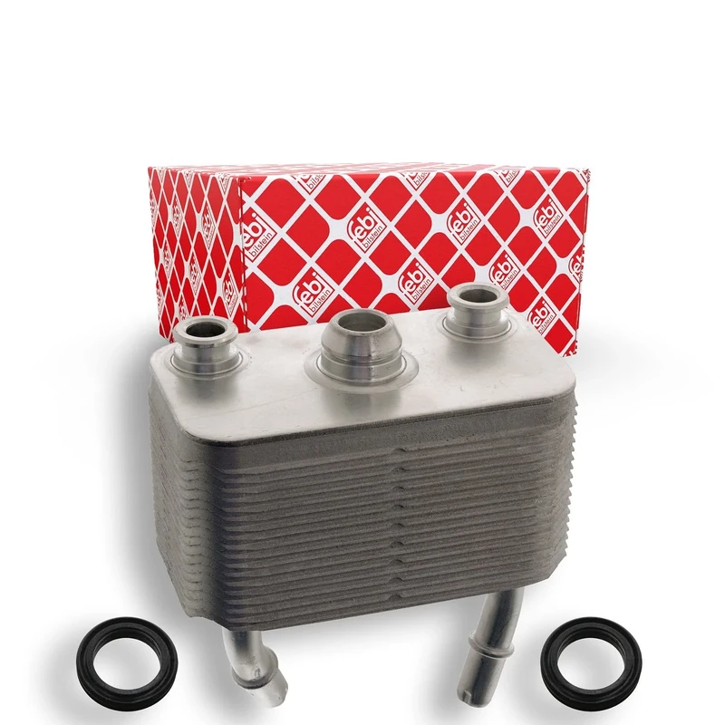 febi bilstein 100127 Oil Cooler for automatic transmission, with seal rings, pack of one