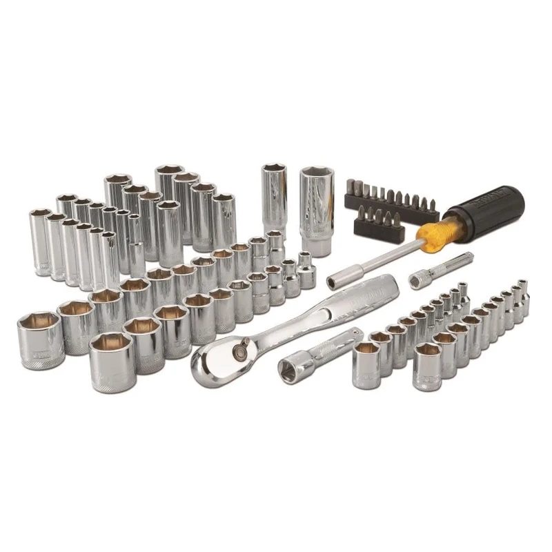 DEWALT Mechanics Tool Set, Includes Ratchets, Drill Bits and Anti-Slip Screwdriver, 84 Piece (DWMT81531)