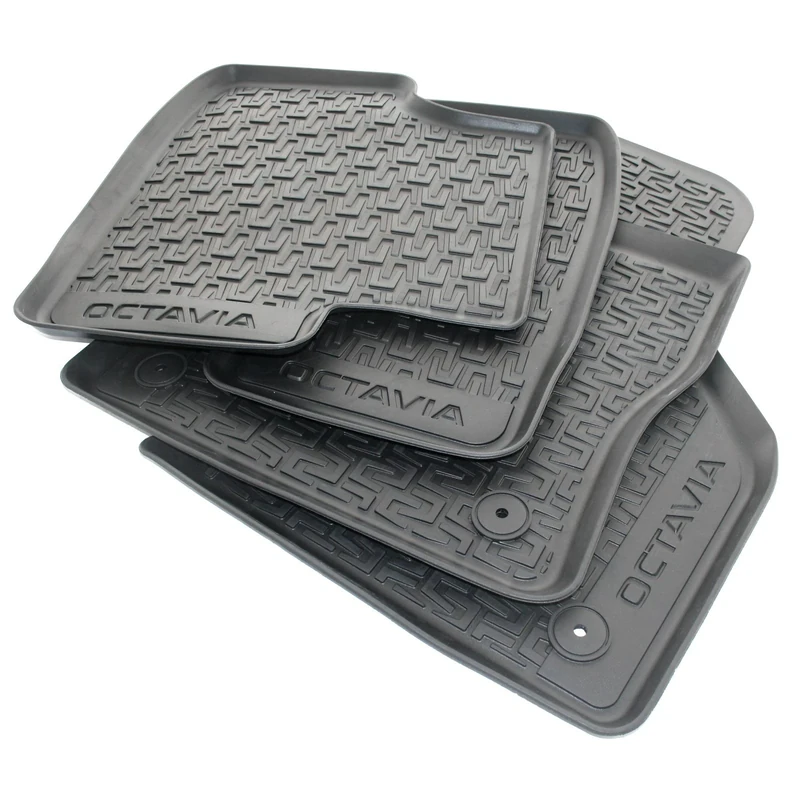 Skoda 5E1061550 Rubber Floor Mats Rubber Mats Original All Weather Mats Set of 4