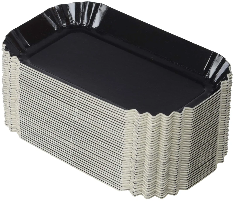 Garcia de Pou Rectangular Mini Plates, 4 x 8 cm, Cardboard, Black, 8 x 4 x 30 cm - Image 1