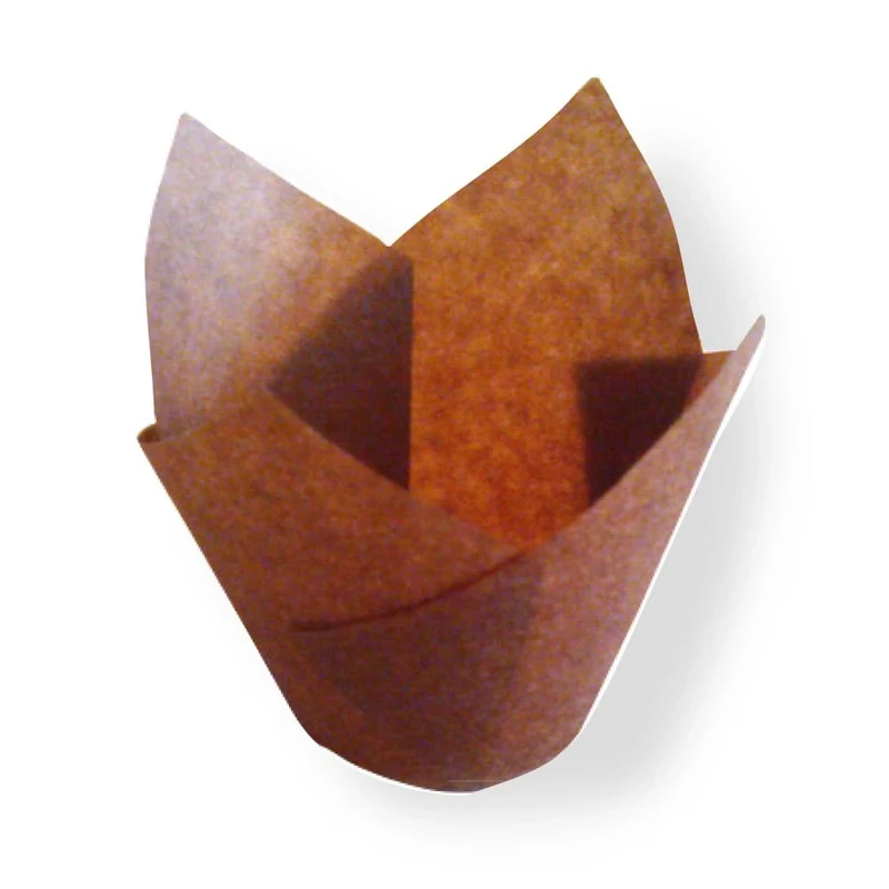 Garcia de Pou Tulip Muffin Cups, 17.5 x 17.5 x 5 cm, Paper, Brown, 17.5 x 30 x 17.5 cm