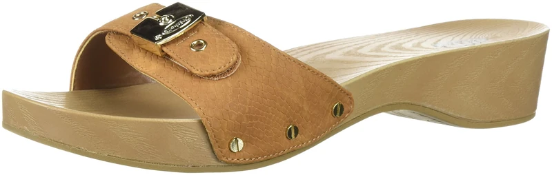 Dr. Scholl's Women's Classic Faux Wood Slide Sandal, Saddle Snake Print, 8 UK - Image 1