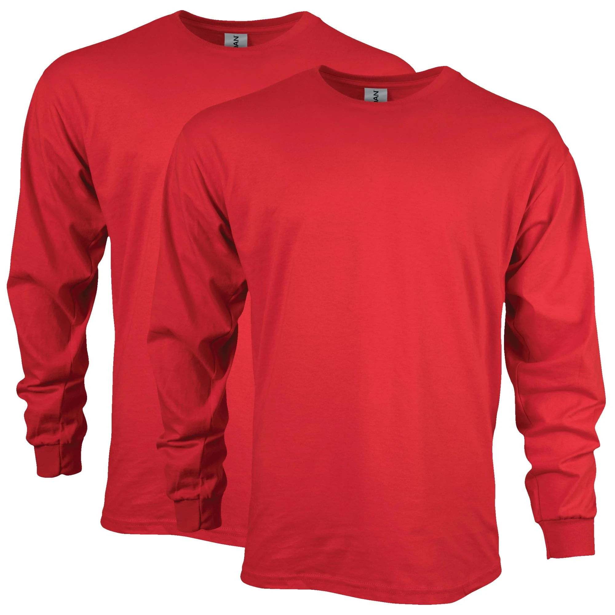 Gildan Unisex's Ultra Cotton Long Sleeve T-Shirt, Style G2400, Multipack, Red (2-Pack), XXL (Pack of 2)