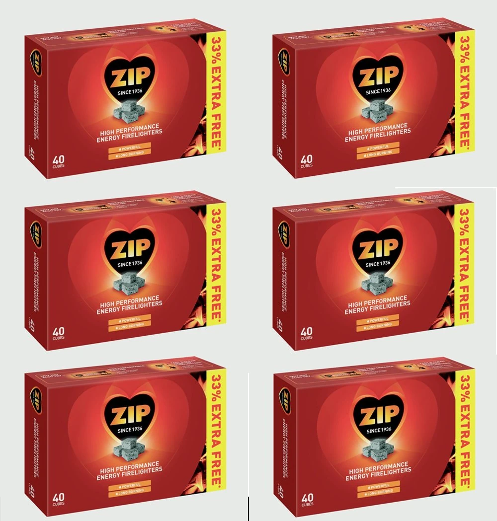 240 Zip High Performance Energy Firelighters Stove Wood burner Logs Fire Logs