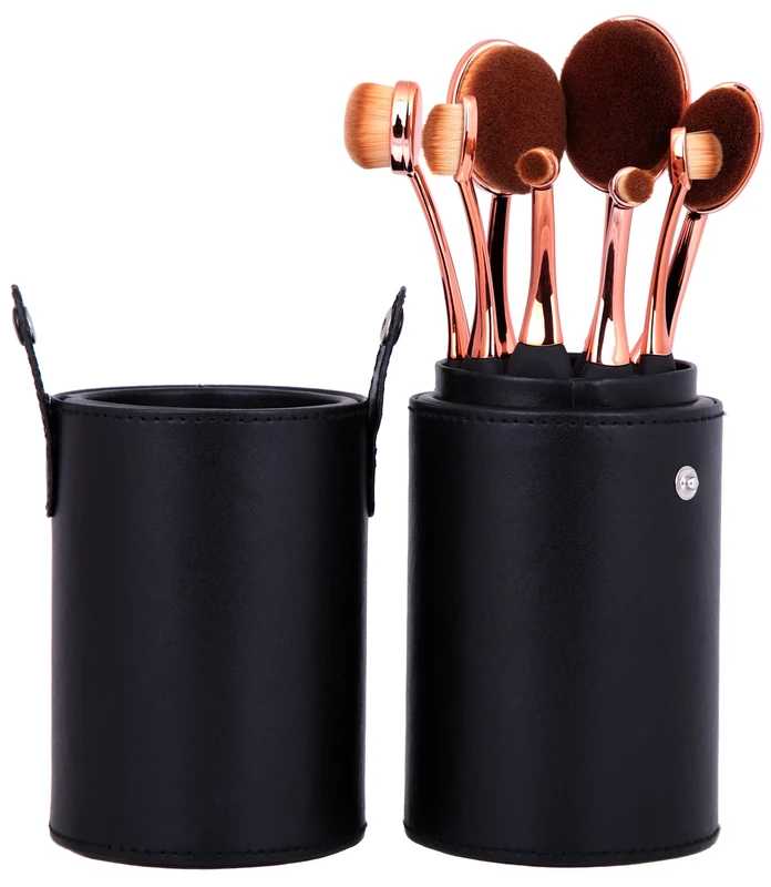 BEAU BELLE Oval Mastery Make Up Brush Pot, 8-Piece