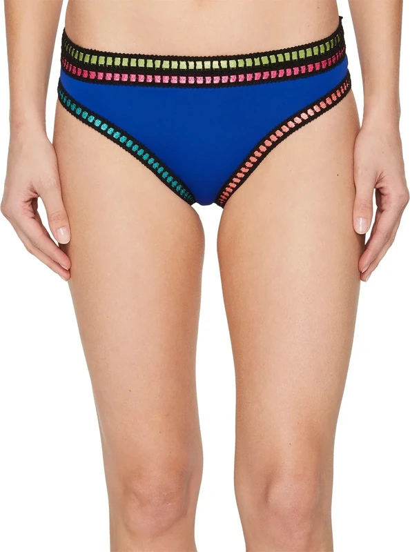 La Blanca Womens Metallic Hipster Swim Bottom Separates Blue 14