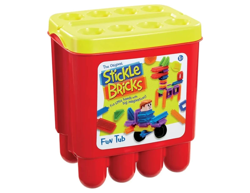 Stickle Bricks Fun Tub - Inspire Creativity and Motor Skills, Safe and Durable Construction Toy, Versatile Play Possibilities, Convenient Storage, Suitable for Ages 18 Months and above