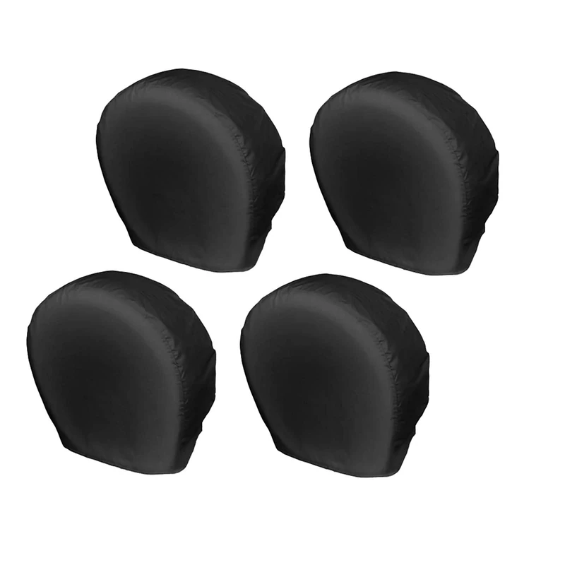 Explore Land Tire Covers 4 Pack - Tough Tire Wheel Protector for Truck, SUV, Trailer, Camper, RV - Universal Fits Tire Diameters 29-31.75 inches, Black